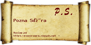 Pozna Sára névjegykártya